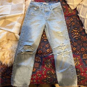 Levi's Wedgie Straight Distressed Straight Leg Jeans